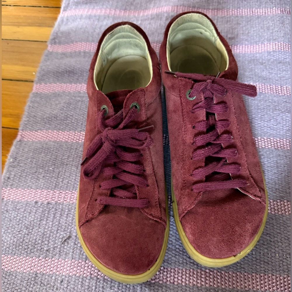 Birkenstock Bend Low Burgundy Suede Sneakers